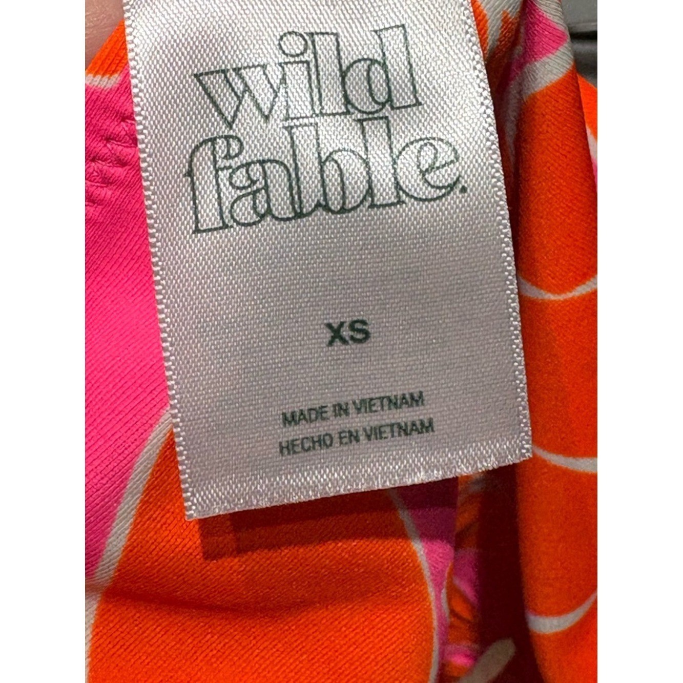 wild fable Orange & Pink Floral Side Tie Swim Bottoms, Size XS, NWOT