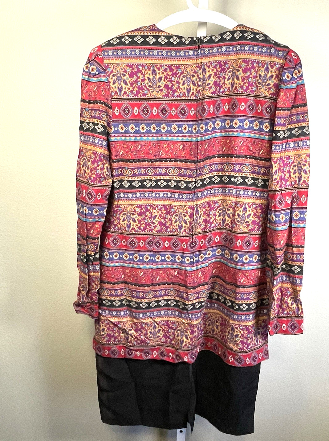 Vintage Size 10 Grandmacore Boho Dress Mexican Black K.C. Spencer New York
