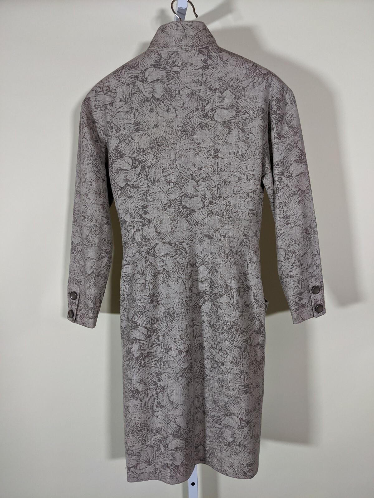Bernard Perris Paris Vintage 80s Floral Full Zip Dress France
