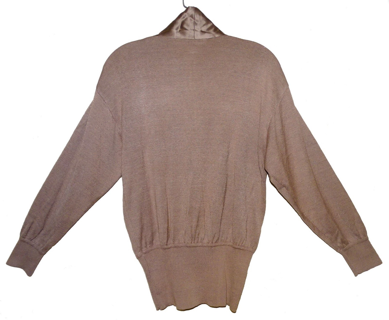 Vin Sz M P Abby Rose for Strategy Pullover Faux Wrap Sweater Tan Cotton/Rayon