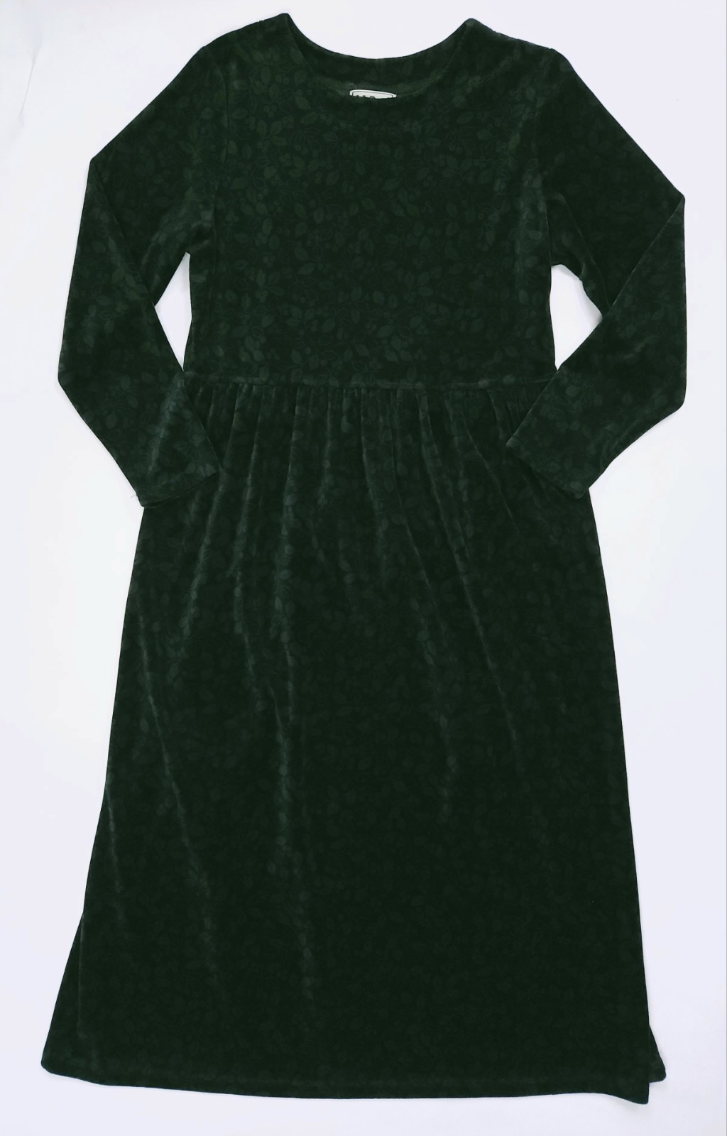 LL Bean Velvet Dress Vintage 1990s Dark Green Holly Berries Women’s M