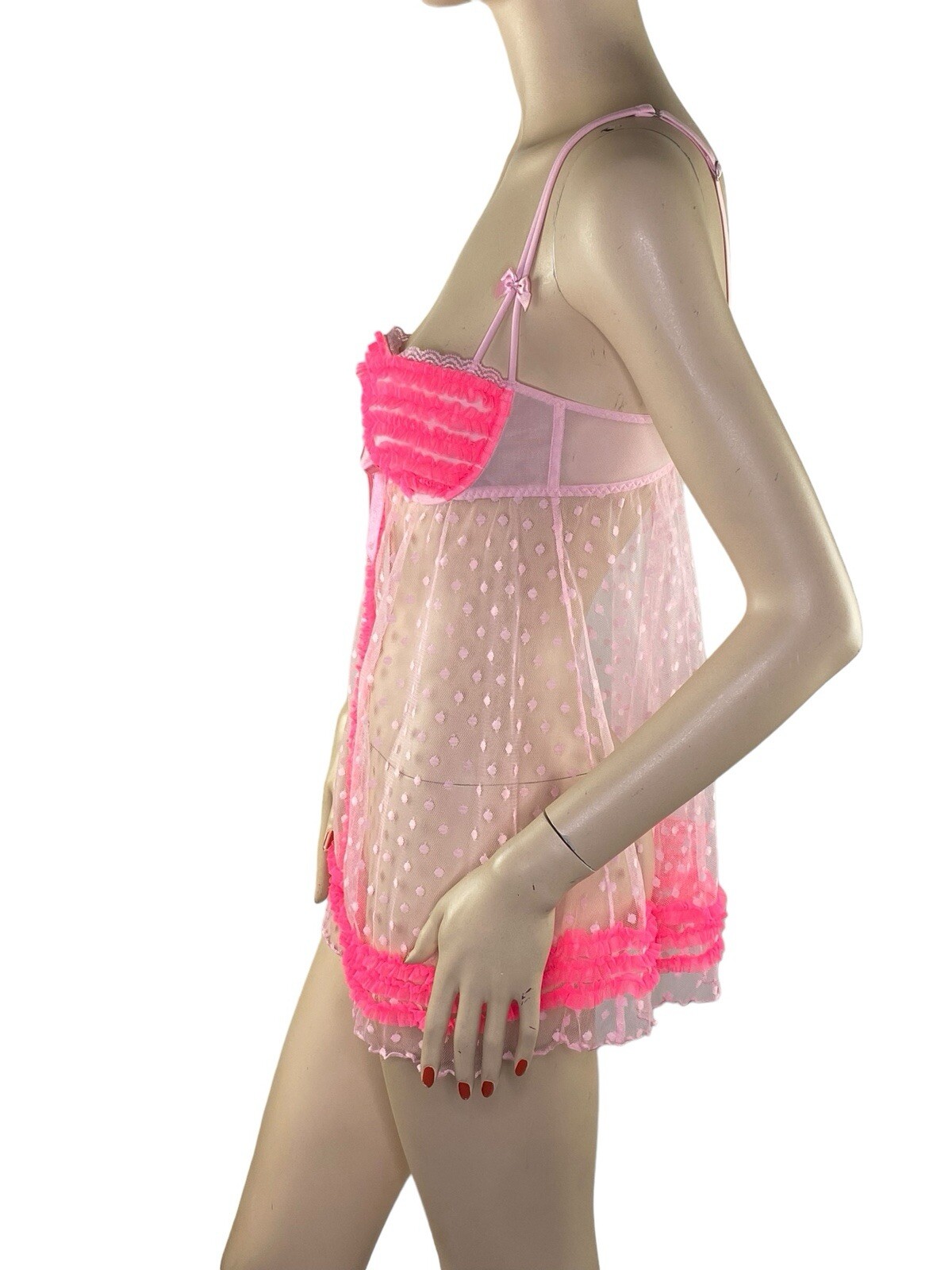 Victoria’s Secret Sexy Little Things Pink Y2K Babydoll Push Up Bra Nighty 36B