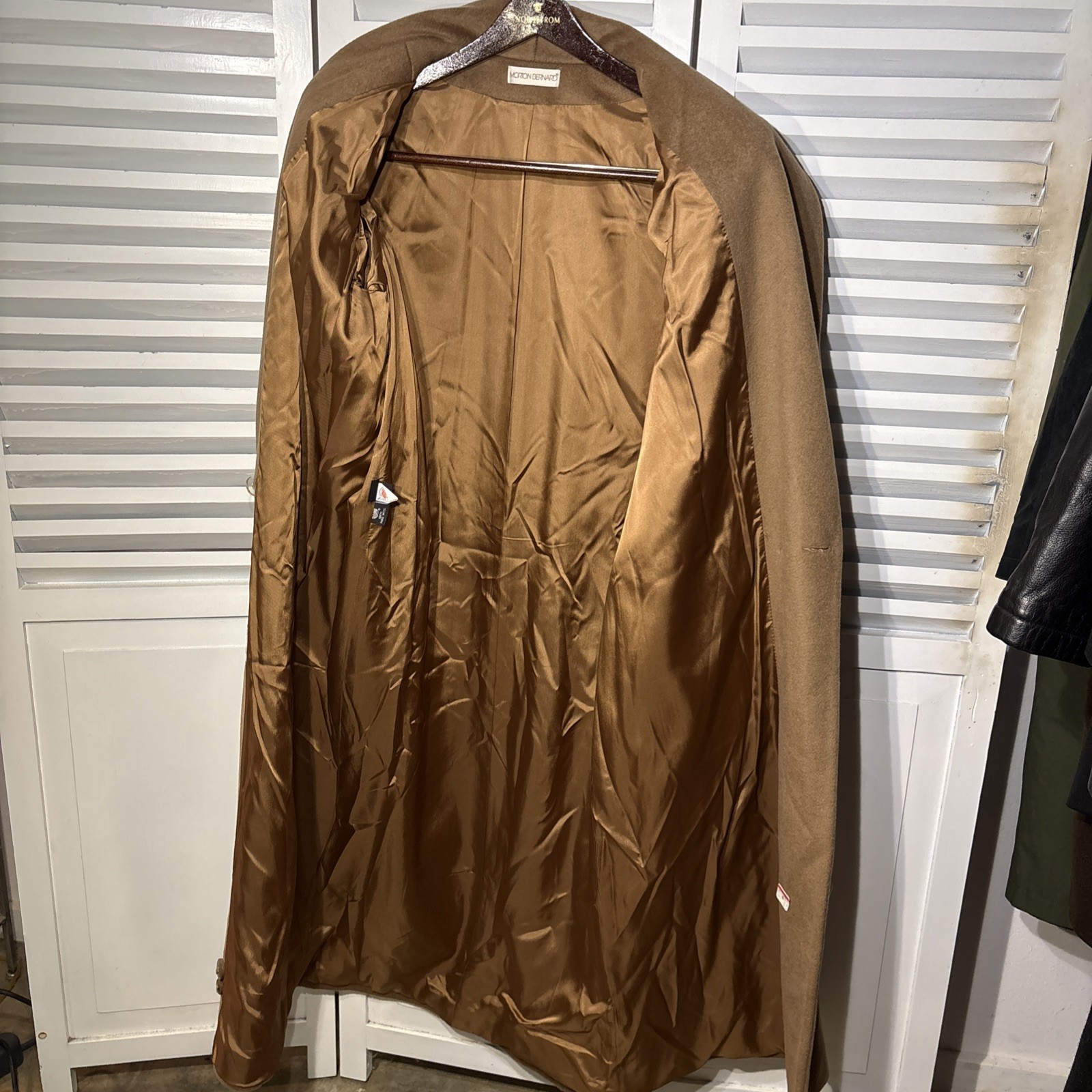 VTG Harve Morton Bernard Long Wool Heavy Shawl Collar Women Coat USA Brown NWT