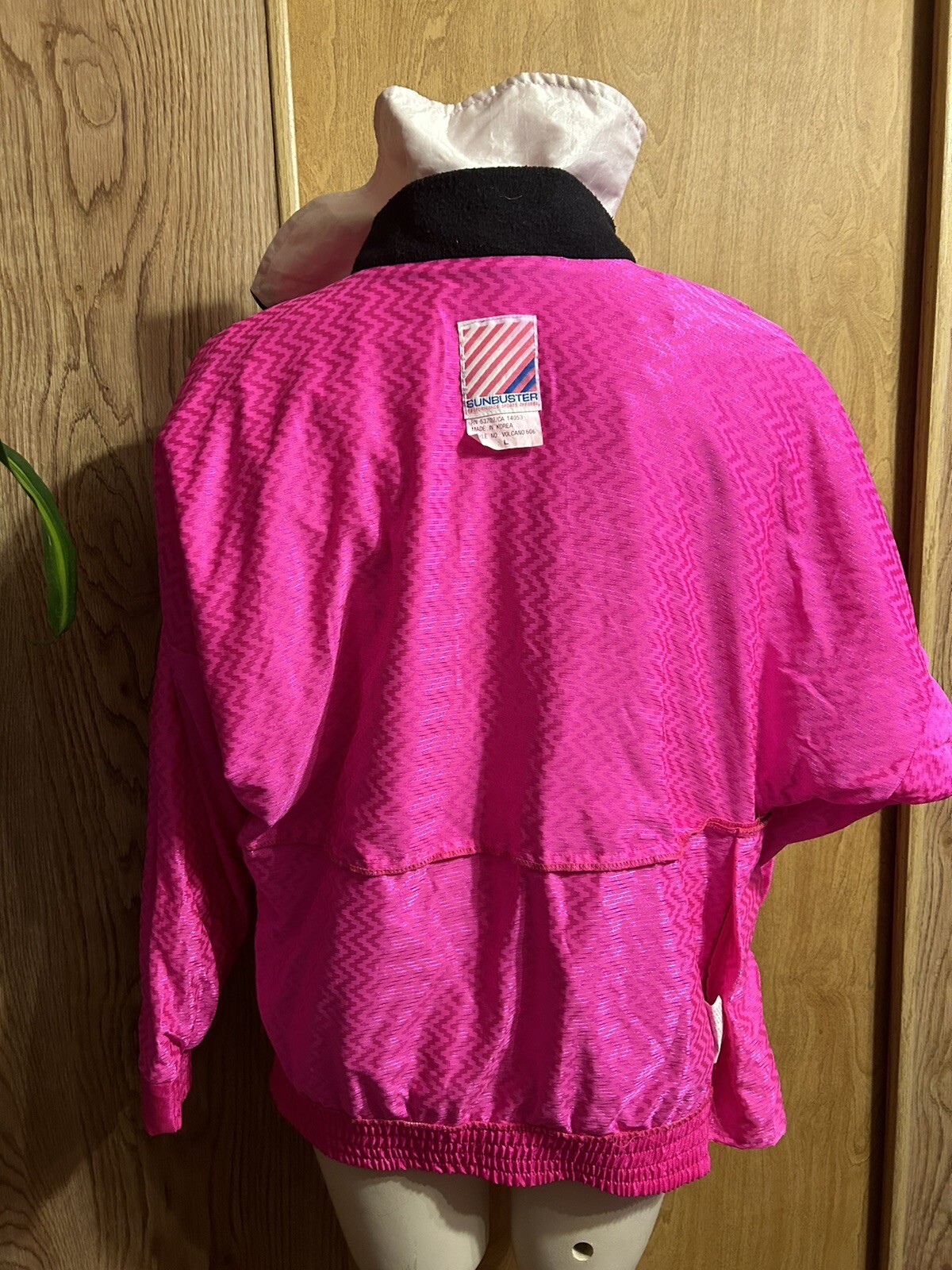 Y2k Neon Pink Jacket Colorblock Windbreaker Pullover L Sunbuster Ski Nylon 1980s