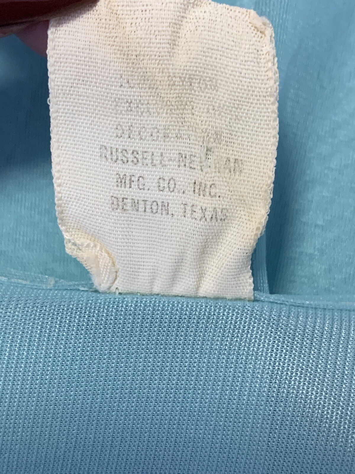 VTG Texsheen Lingerie Chiffon Green Blue Nightgown Dress Nylon Sheer Lace 32