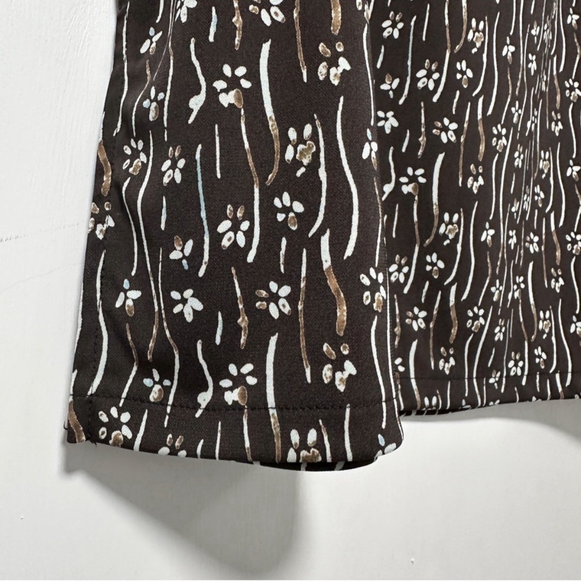 Vintage 90s Axcess Chocolate Brown Floral Midi Skirt Women’s Size Medium Boho