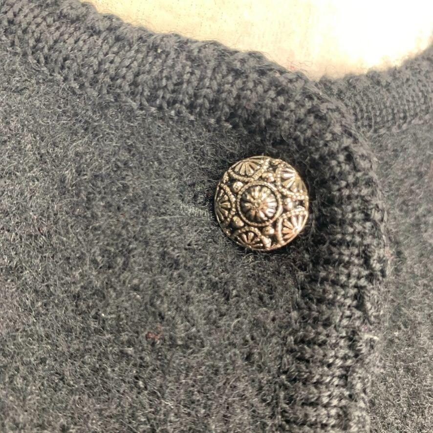 Vintage Wool Button Up Blazer Jacket Ornate Buttons Classic Timeless 11/12