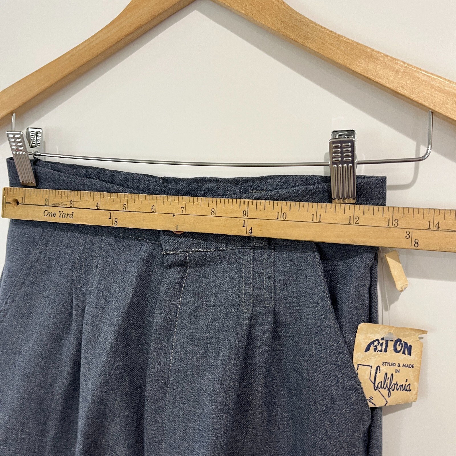 Vintage 70s Made In California Pleated High Waist Pants Deadstock NEW Size XS
