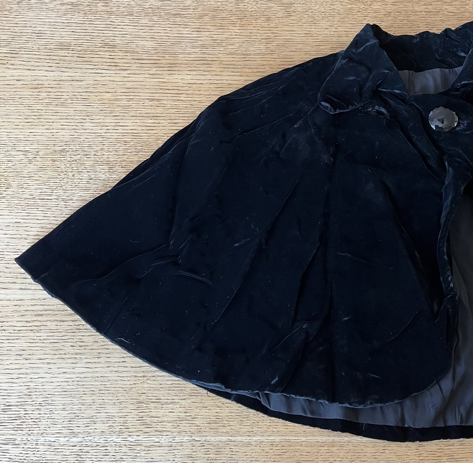 Vintage National Recovery Board Coat & Suit Industry Black Velvet Bolero Capelet