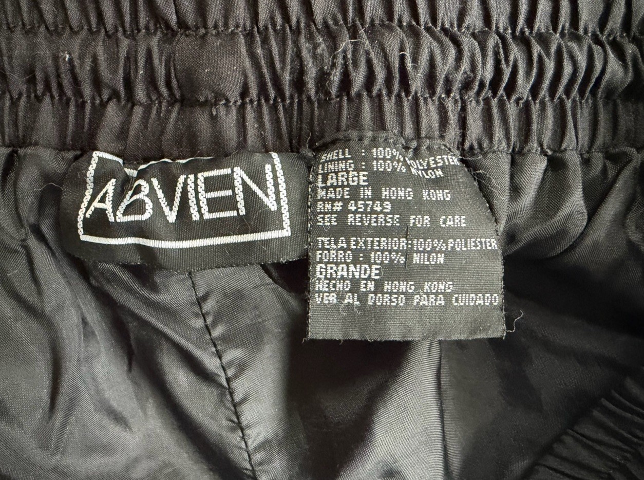 Vintage 80s 90s Windbreaker Track Suit Bomber Jacket & Pants Script Pattern L