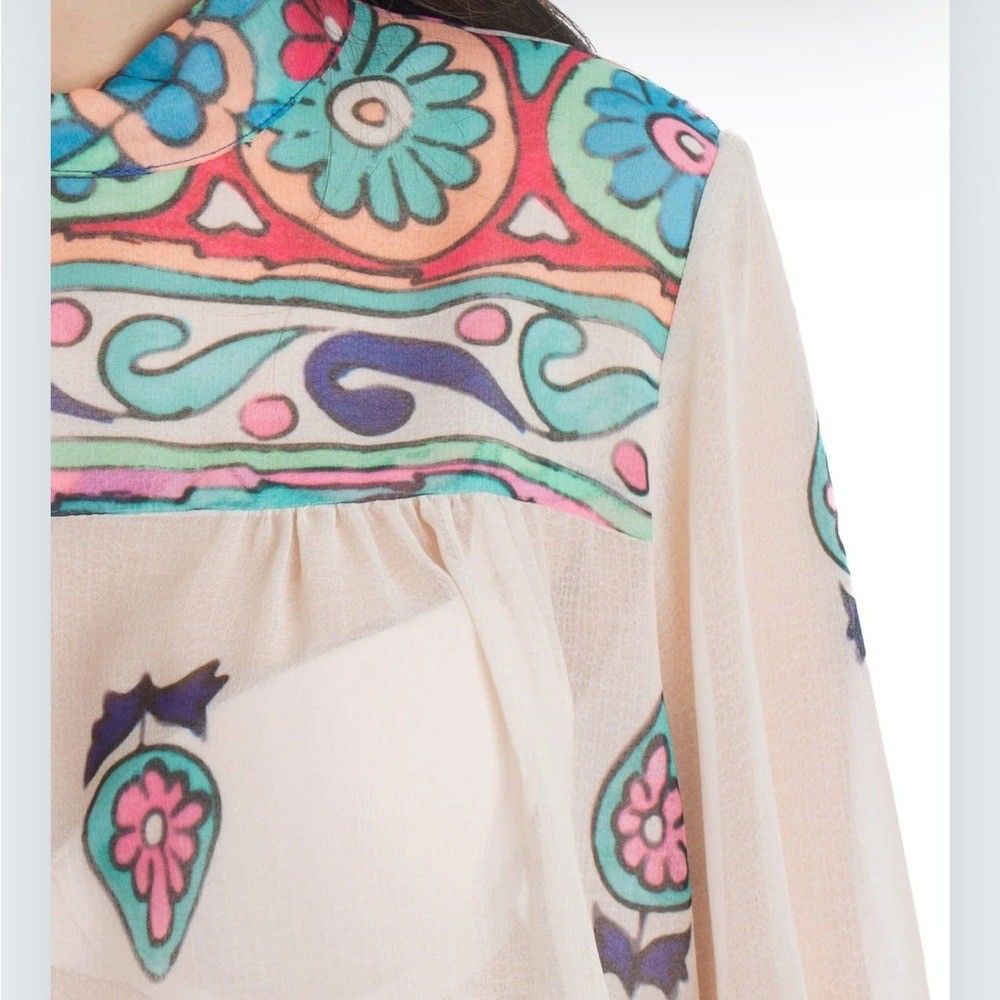 ANNA Sui vintage sheer Boho Style Blouse size M