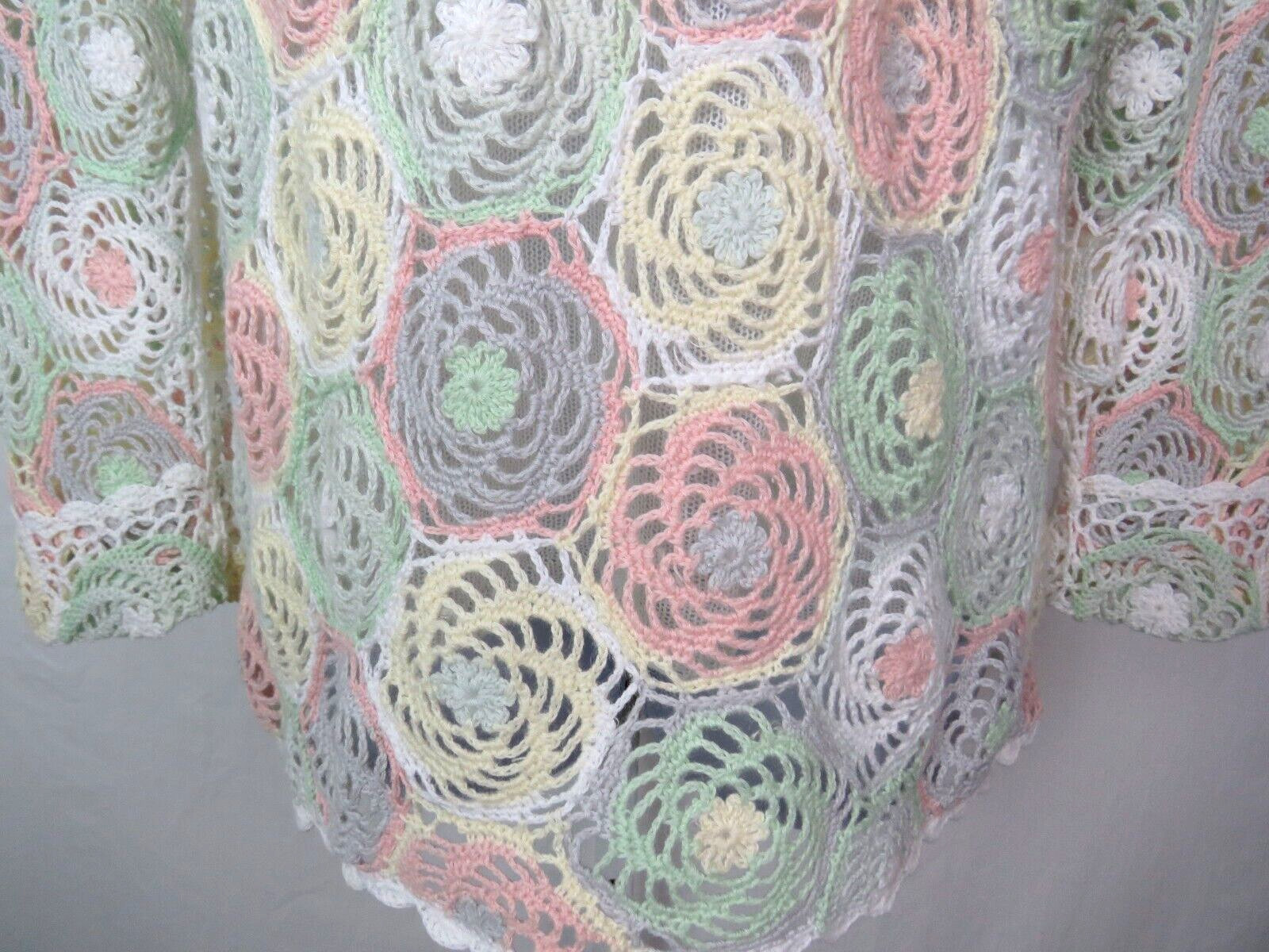 VTG 1980s BFA CLASSICS CROCHETED FLORAL TOP SIZE MEDIUM COTTON RAMIE LINED