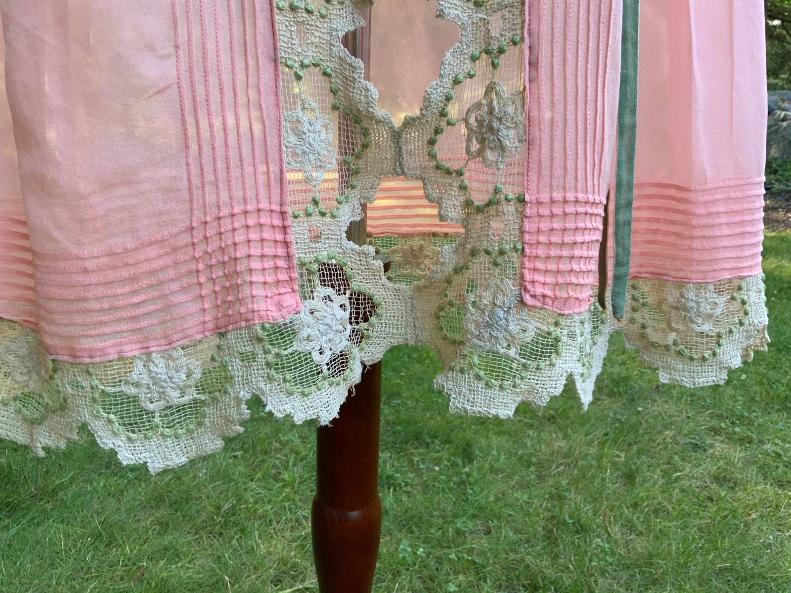 Rare 1920s Silk Chiffon Flapper Dress Art Deco Lace Dress Original Silk Slip Ant