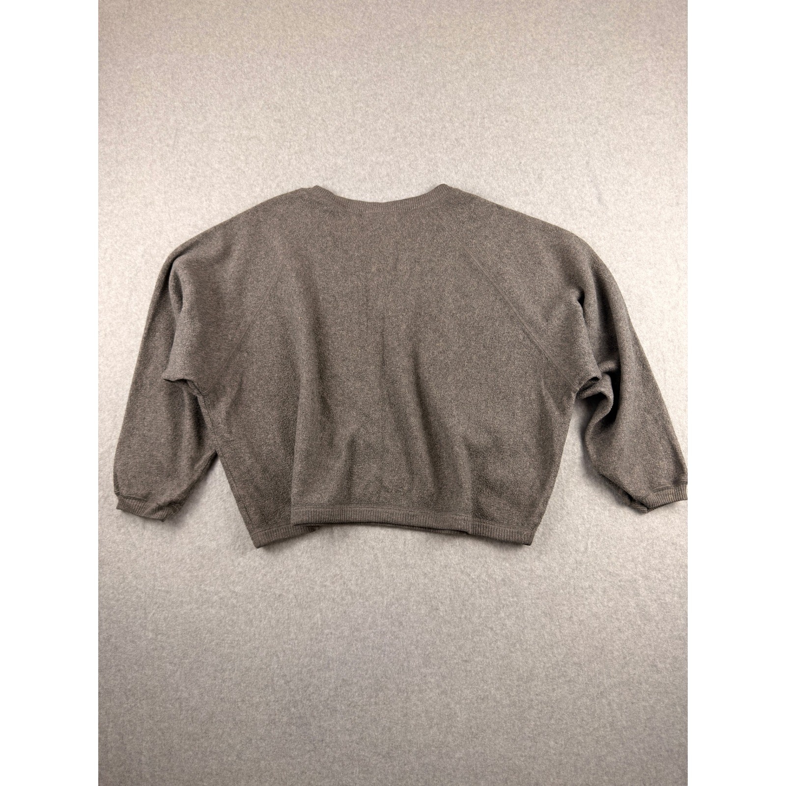 Vintage Paris Sport Club Henley Sweater Gray Raglan Long Sleeve Knit Top Small