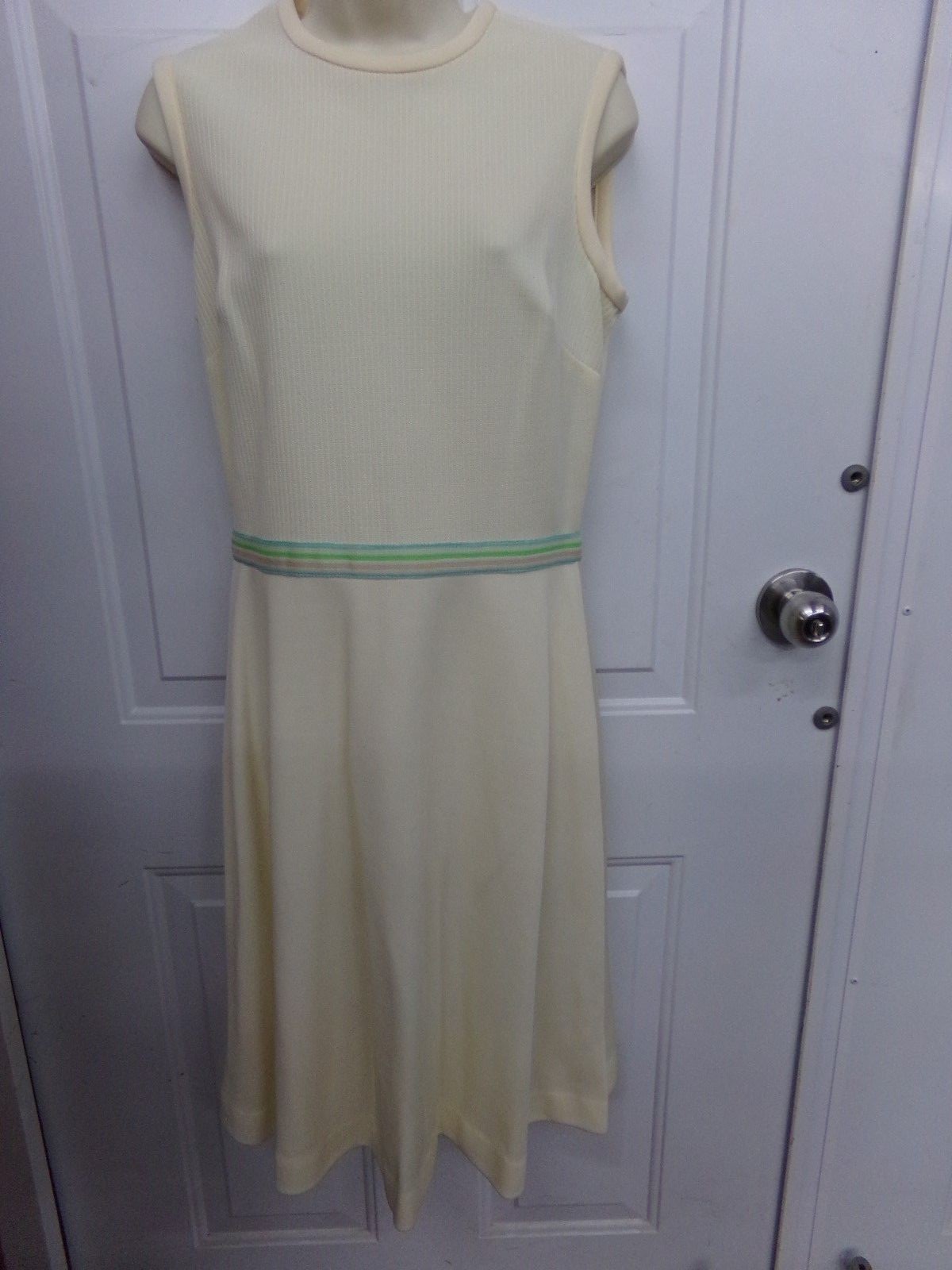 True Vtg Womens 2 Pc Altogether Fashions Ecru Dress & Pastel Jacket Set M or L?