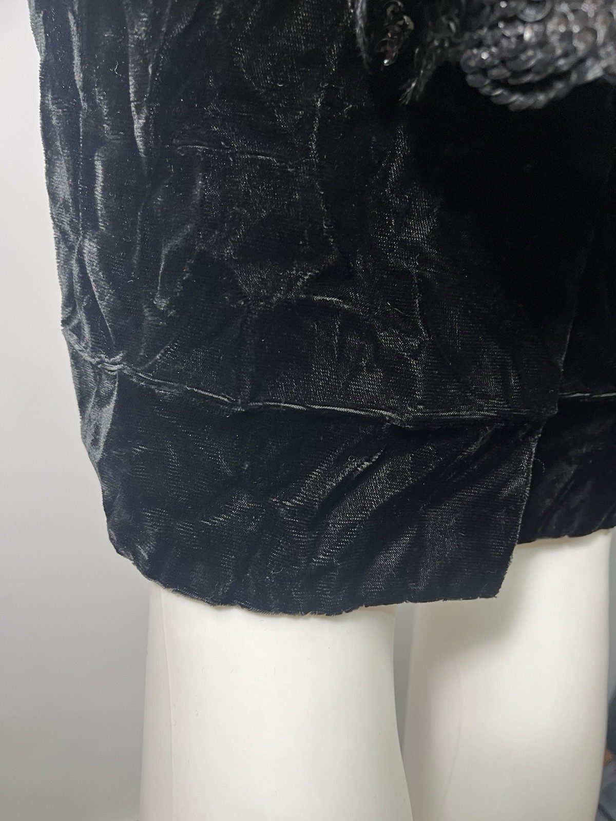 Miss Ashlee Dress Women Velvet Retro 80s Off Shoulder Sequins Peplum Sz 6