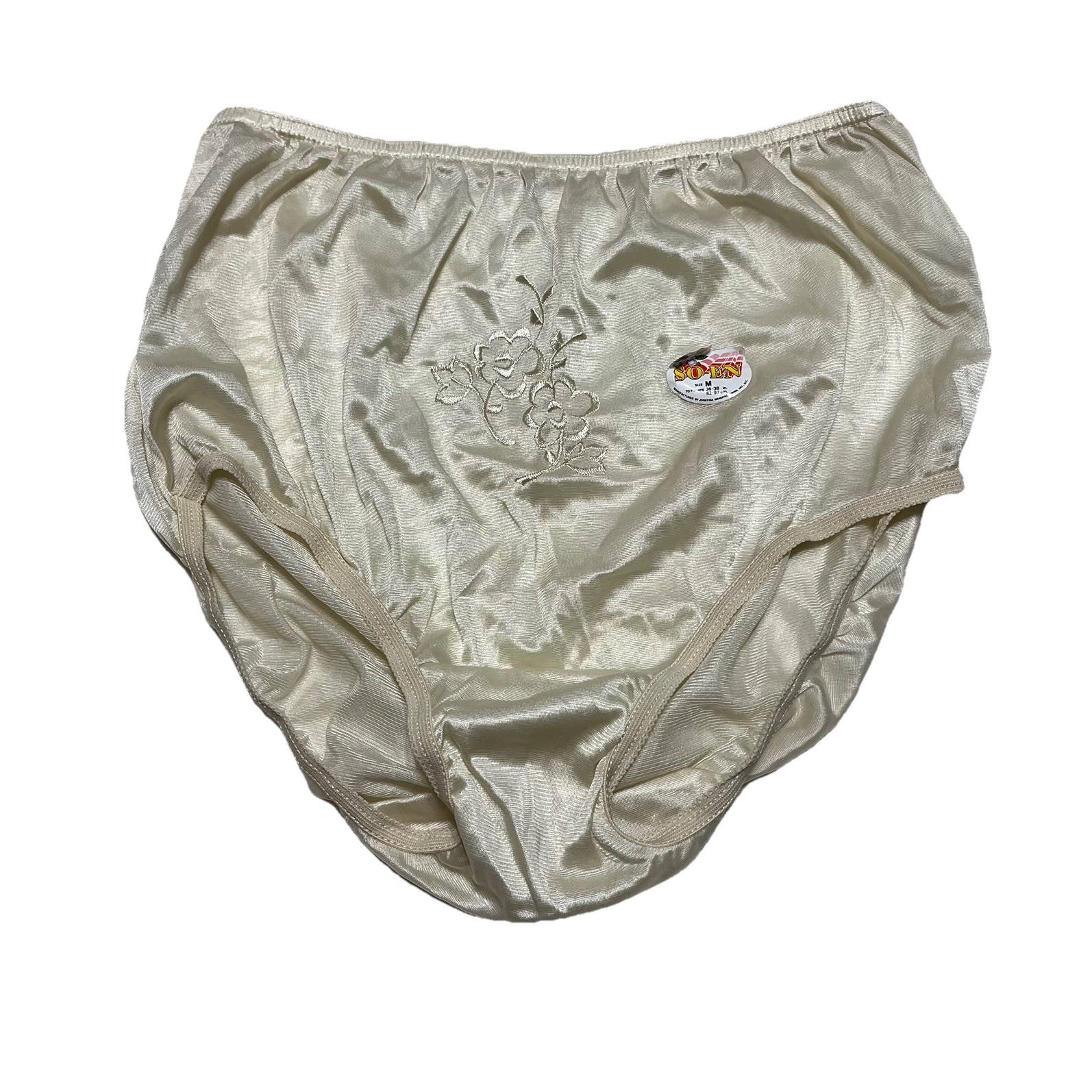 Vtg SO-EN Nylon Panties High Waisted Silky Satin Floral M 36-38 NWT