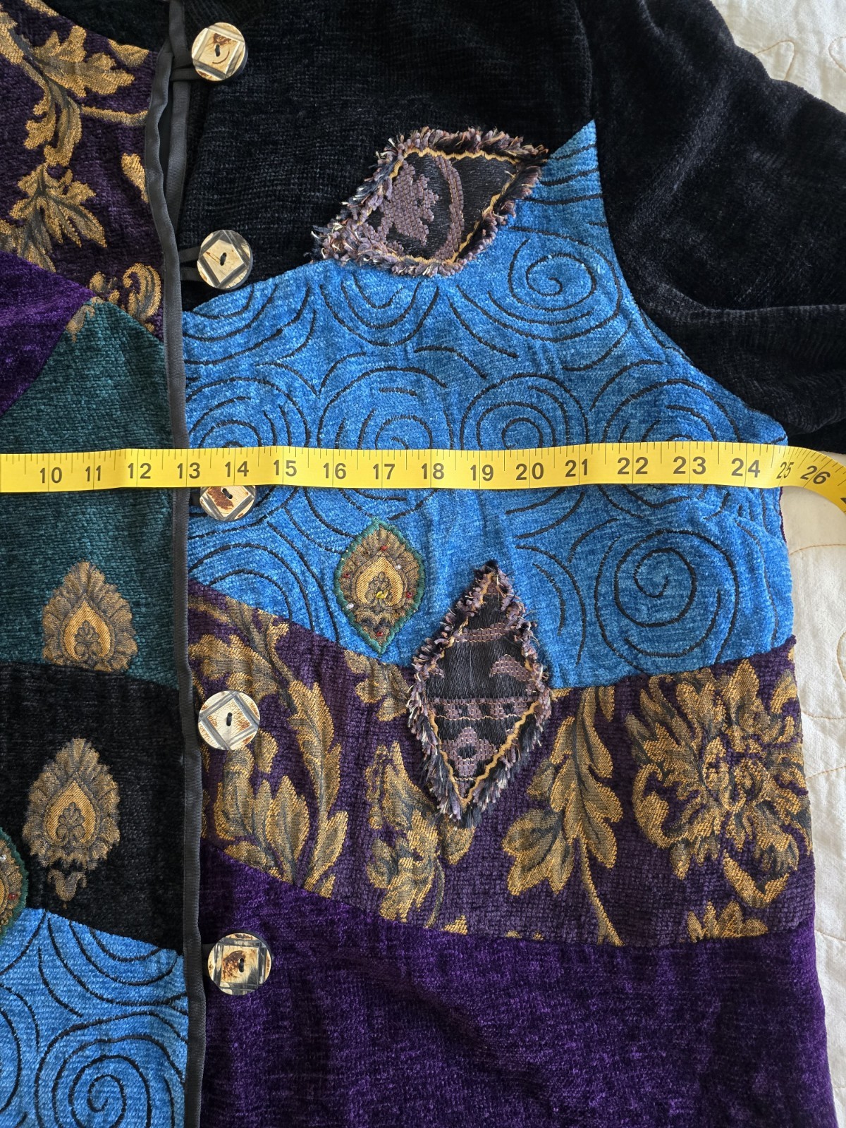 Vintage 90s Celestial Black Whimsigoth Plus Size Oversized Embroidered Jacket 1X