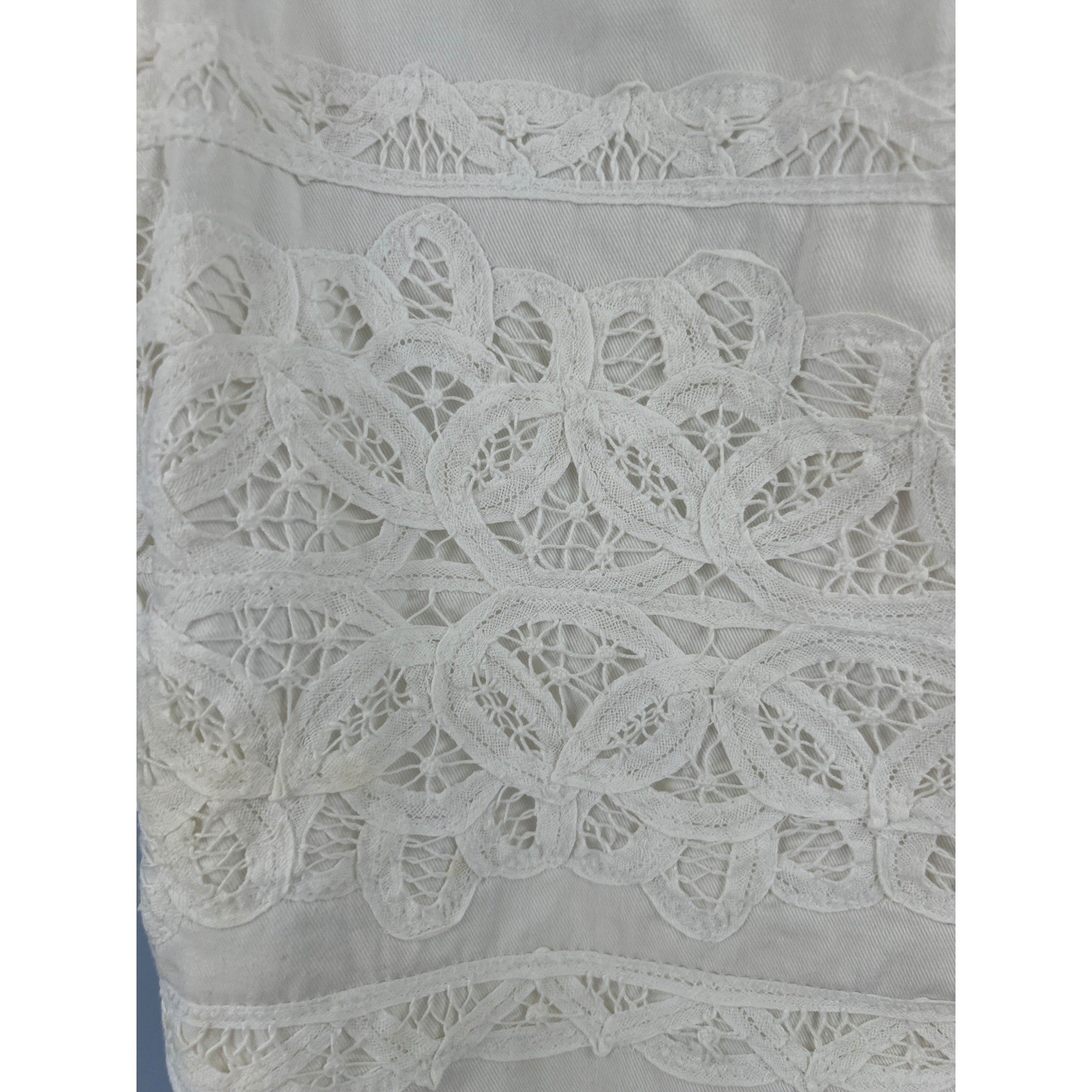 Vintage Panhandle Slim White Lace Cotton Vest SZ L Western Rodeo Cowgirl