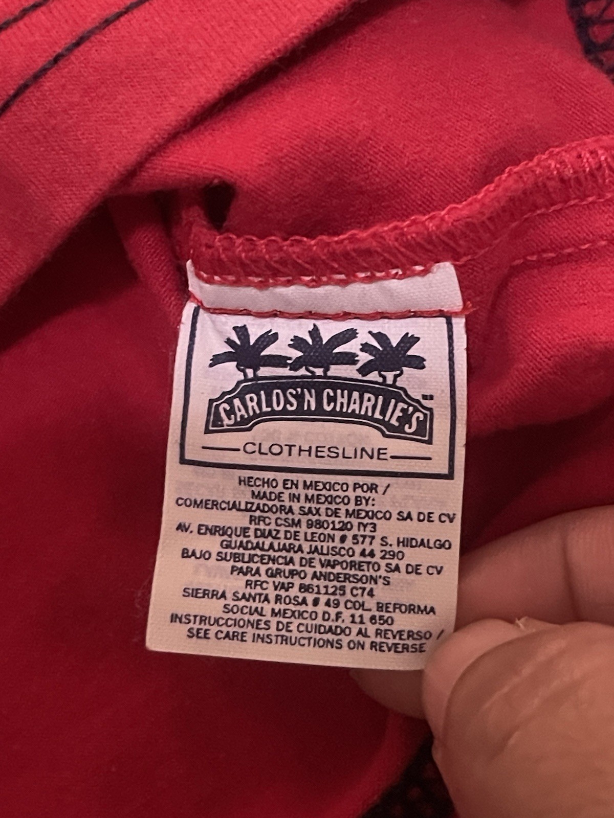 VTG Carlos ‘N Charlie’s Clothesline Senor Frog’s Acapulco Red Crop Top Tank XL