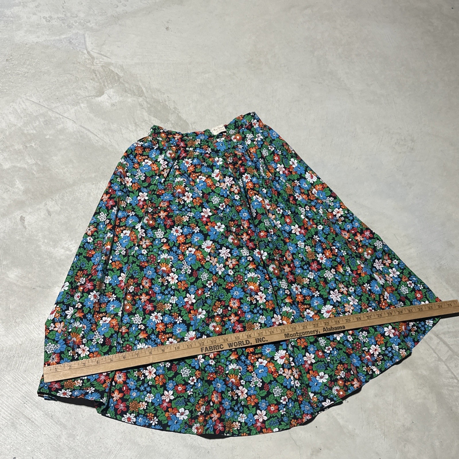 Vintage 1970s Floral Maxi Skirt Boho Tapestry SZ Small Sara Goldstein Hippy