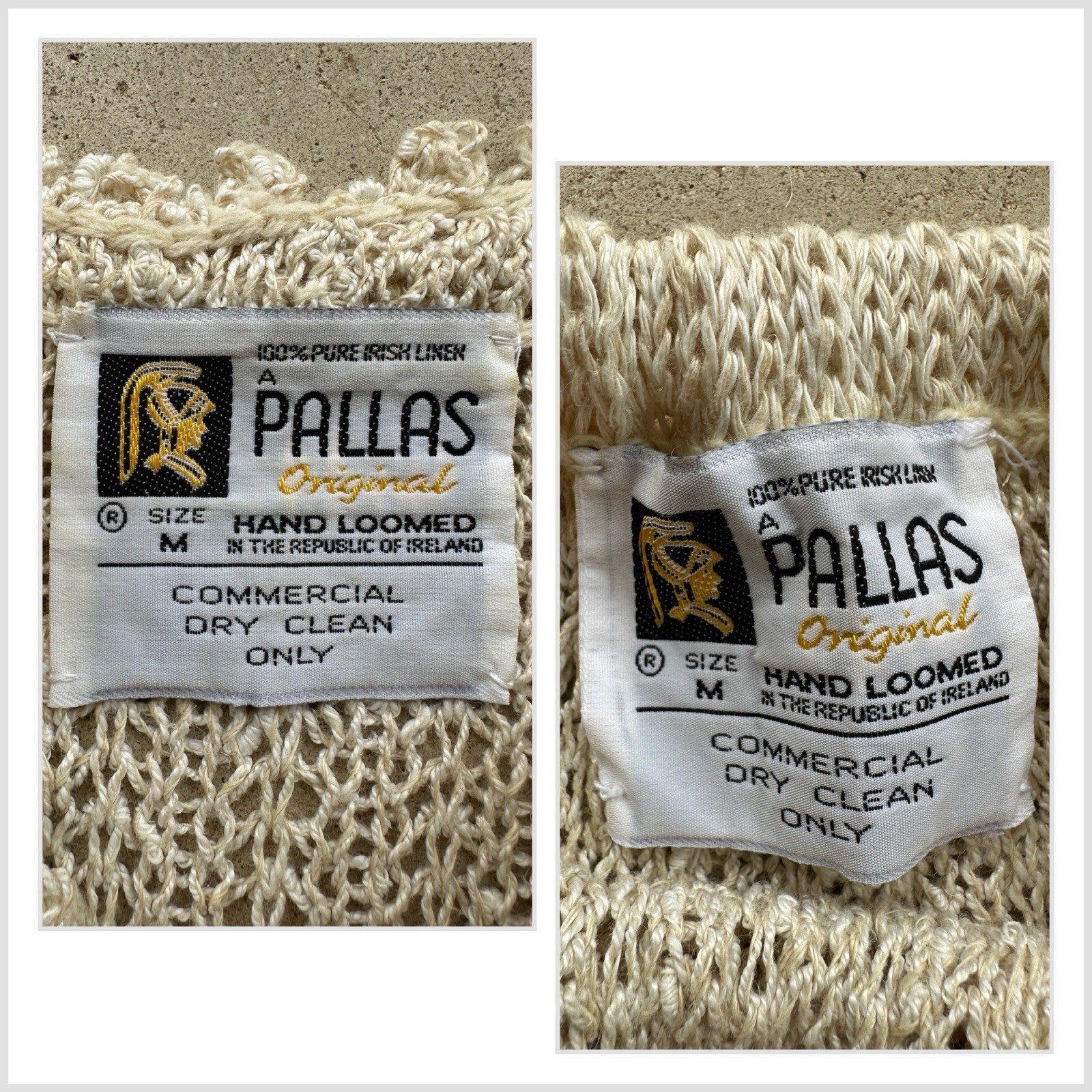 1970s A Pallas Original Hand Loomed Irish Linen Knit [Dress/Skirt/Set] Boho VTG