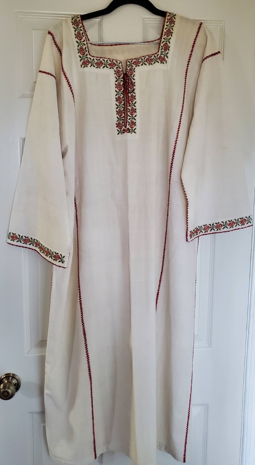 TraditionalBulgarian long dress with Floral Embroidery-Beautiful
