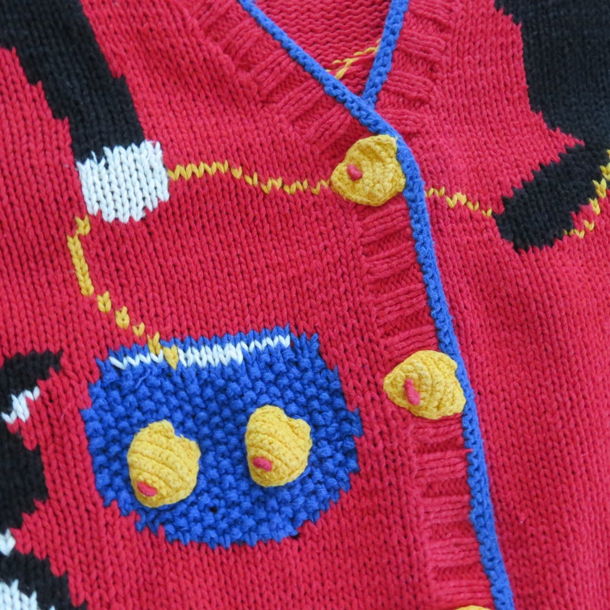 Vtg Cardigan Bay CATS & FISHBOWL Knitted Sweater Size L