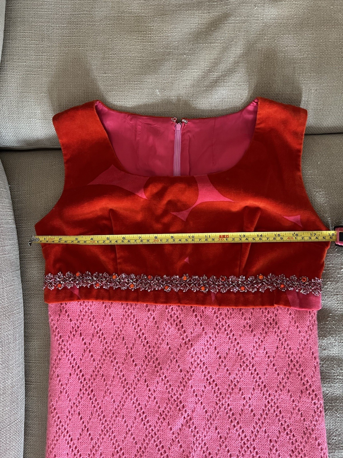 VTG 60’s Embellished Mod Party Dress – US 10 M-L