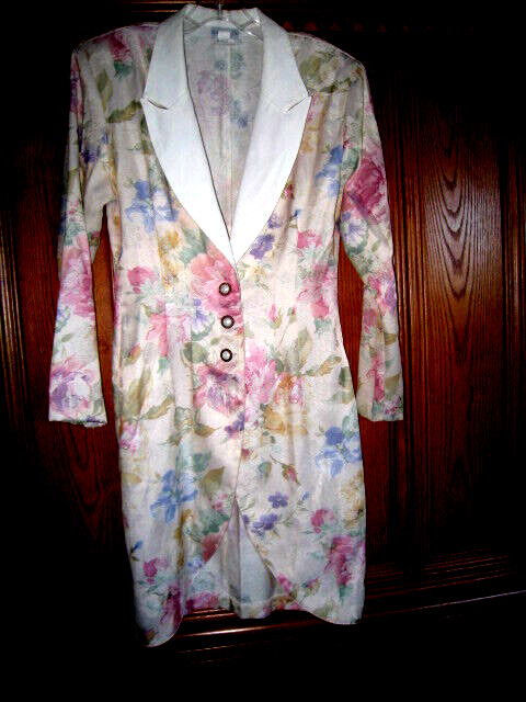 Vtg. 70’s-80’s Blondie and Me Coat Dress floral Made in USA! Sz 11/12 ~REDUCED
