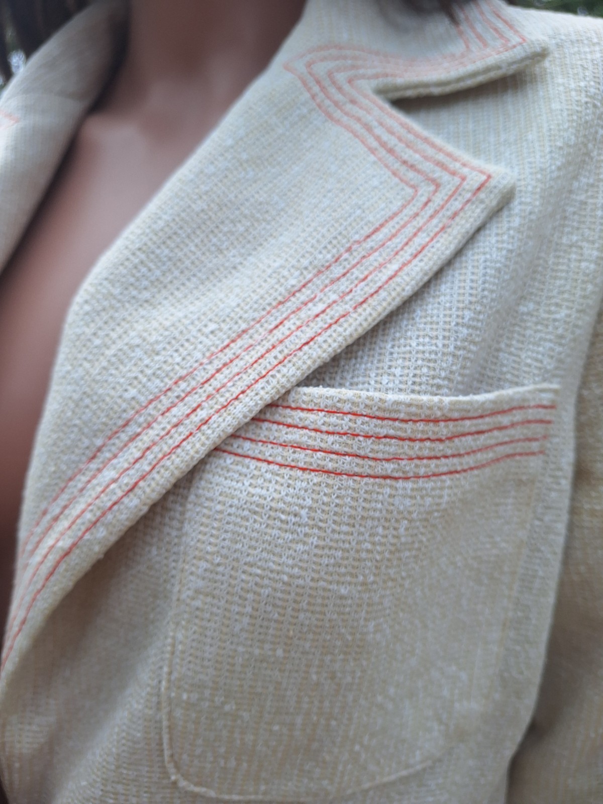 True VTG Mid-century Mod 1970s JCPenney 2 Piece Bell Bottom Pant Suit Blazer M