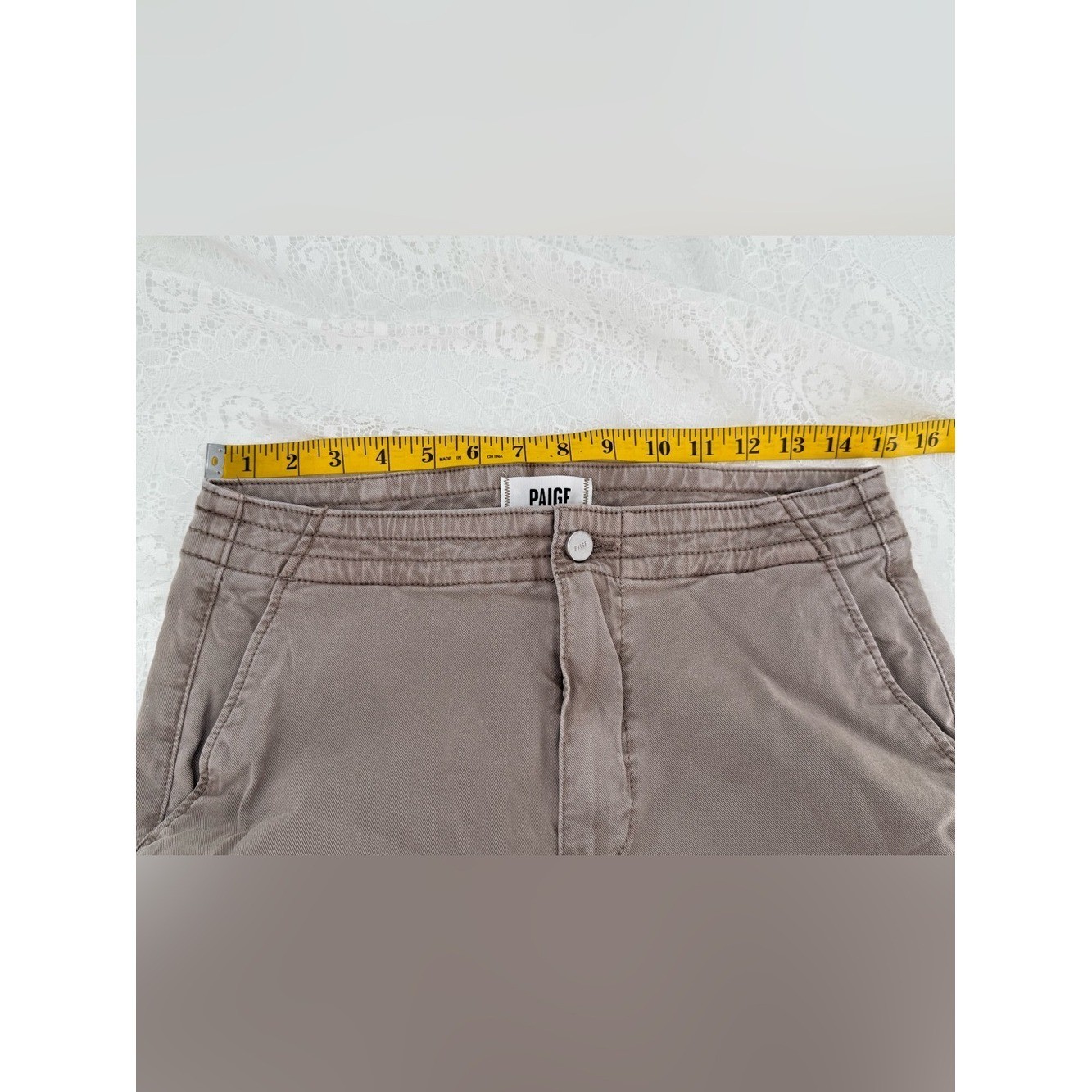 PAIGE womens Reid Jogger Vintage Moss Taupe Jogger Cropped Jean 28