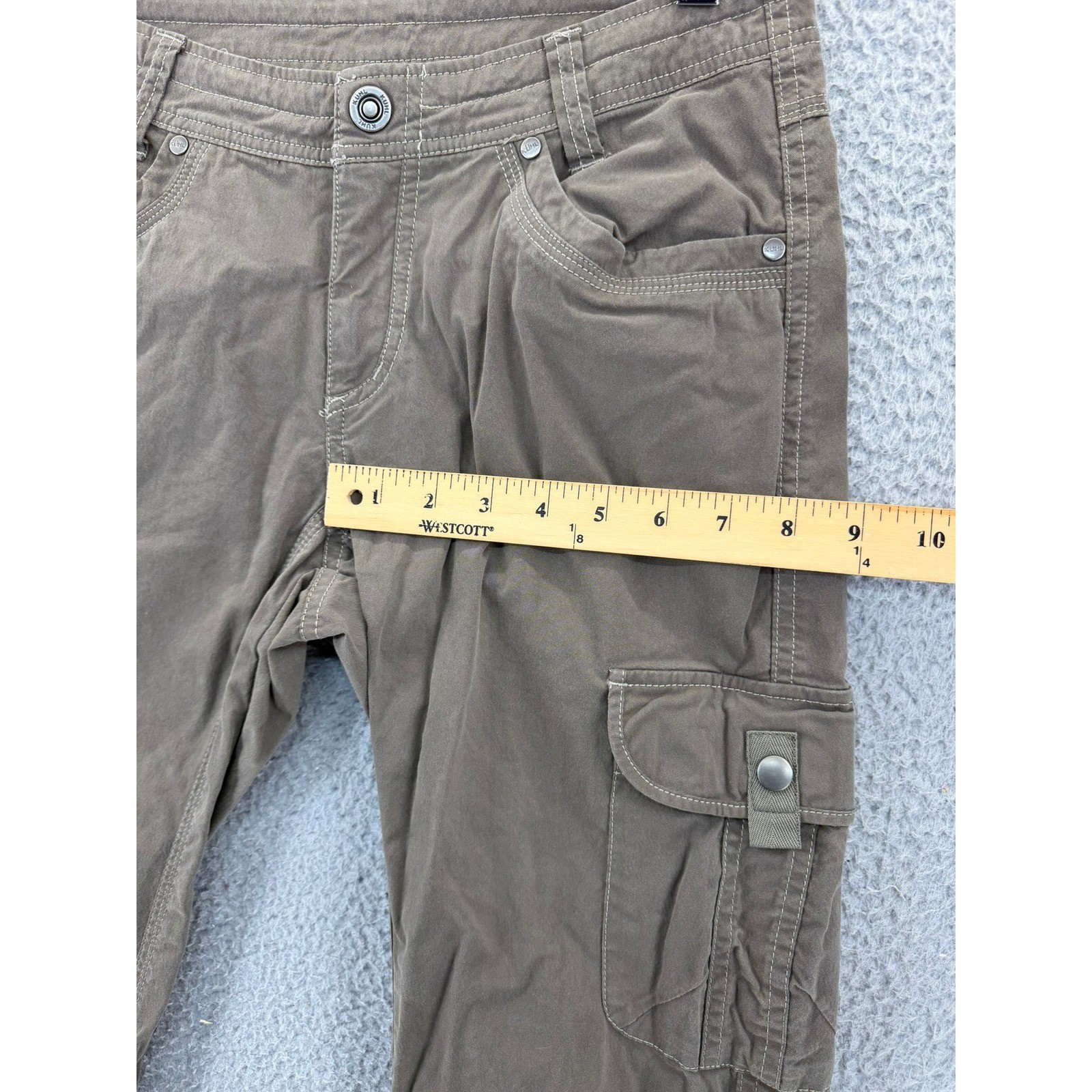 KUHL Women’s Splash Roll-Up Hiking Cargo Pants Brown Vintage Patina Dye 6 Reg