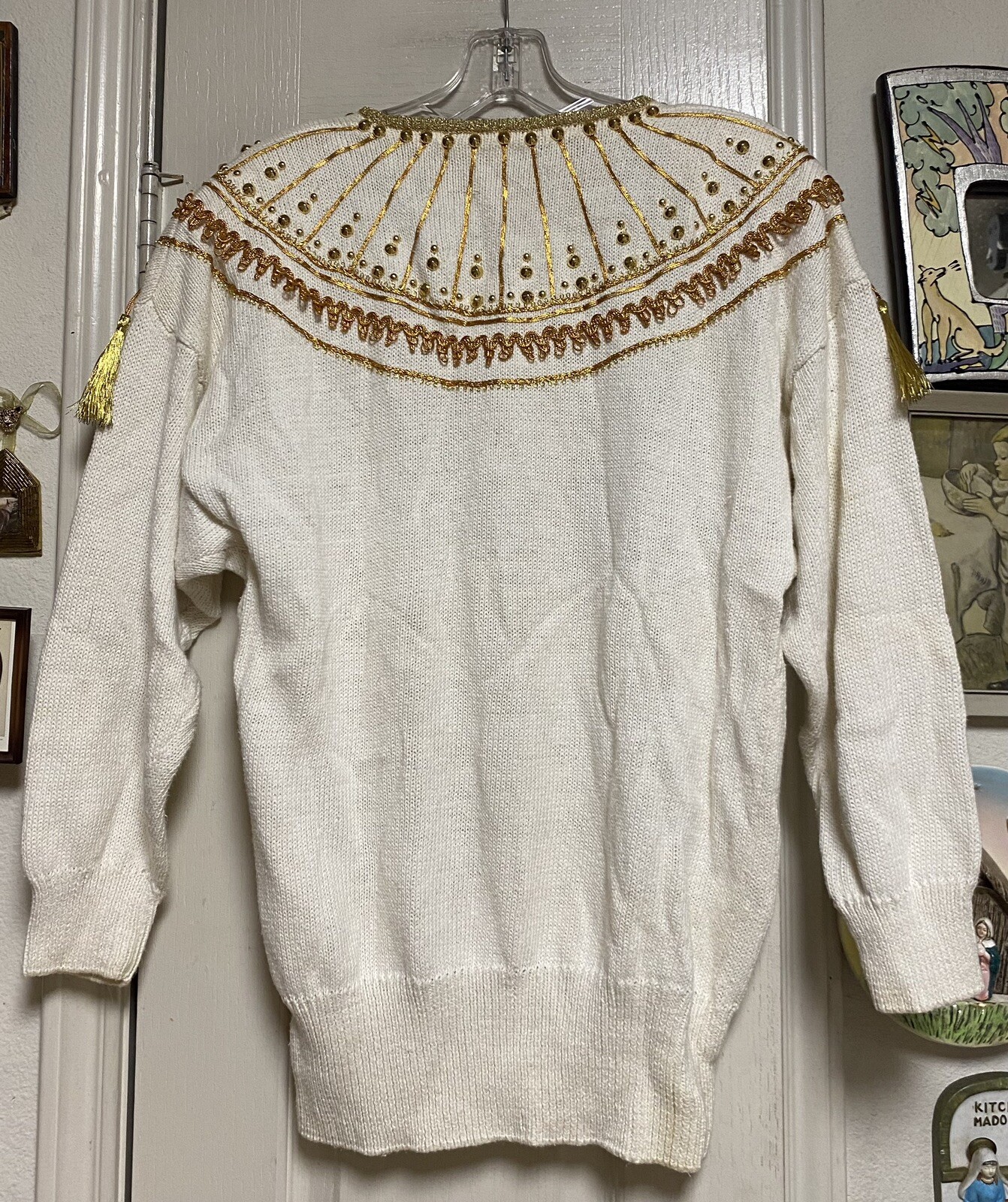 Absolutely Fabulous 1987 Gold Embellished Bonnie & Company Fashions Inc Sweater