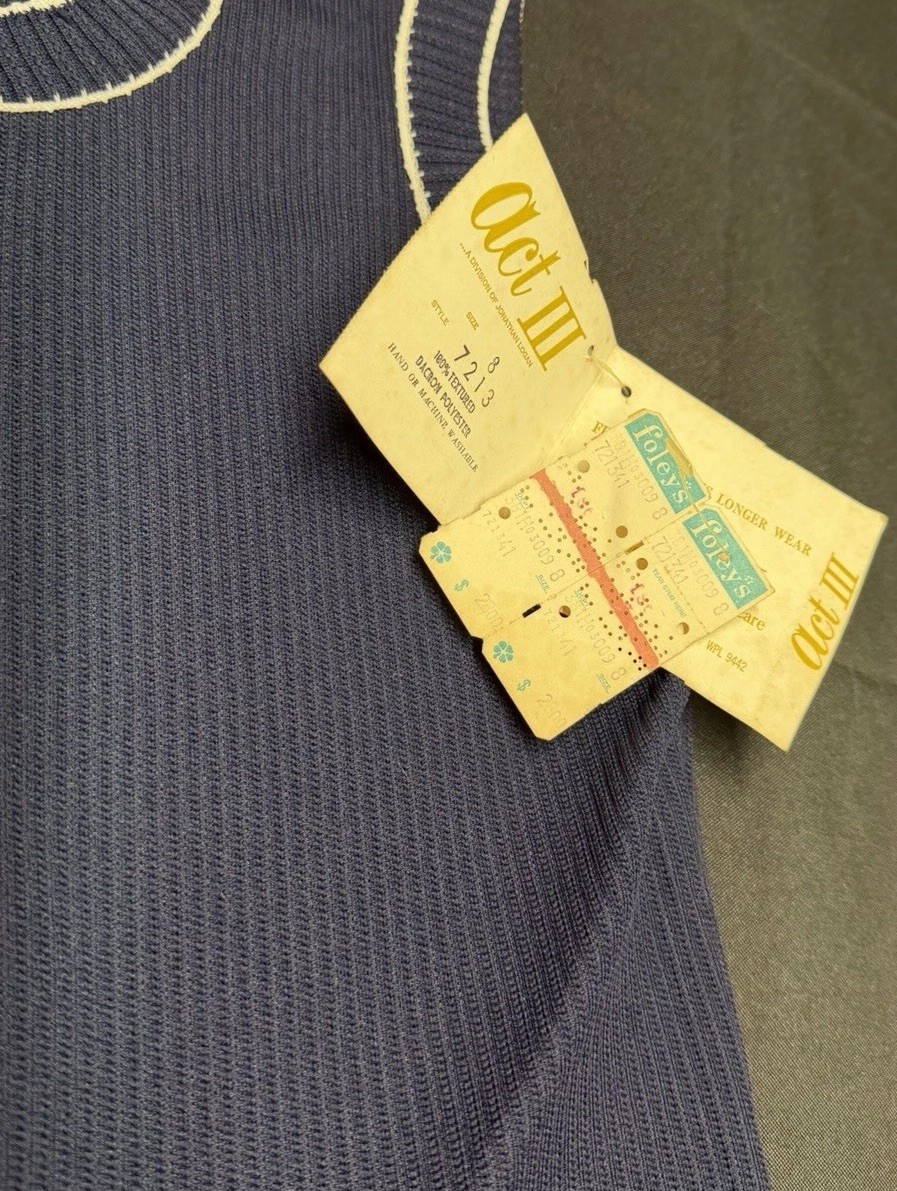 VTG 60s70s Act III Jonathan Logan 4 Pc Pant Set-Cardigan Vest Trousers Shirt NWT