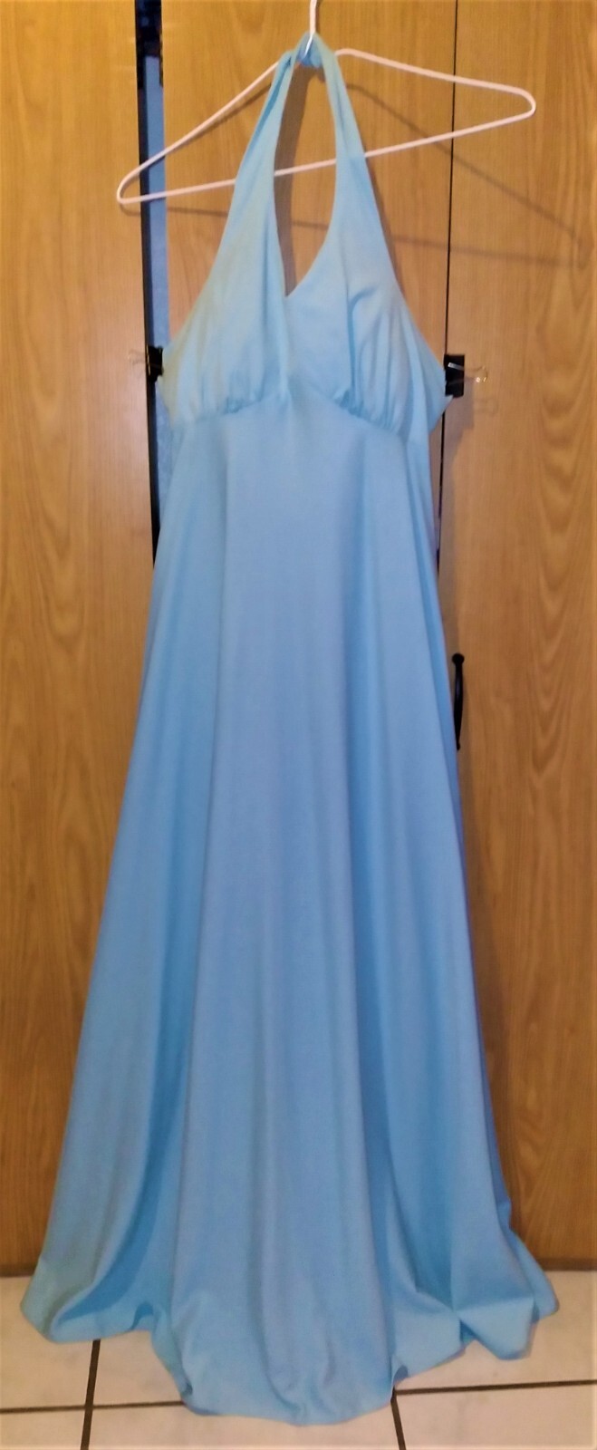 Vintage Light Blue Prom/Formal/Maxi Dress with Hooded Jacket – 1972
