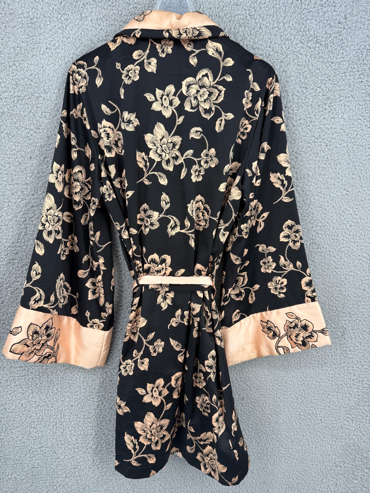 VTG Victorias Secret Gold Label Satin Robe Belted Tie Closure Pockets Womens S