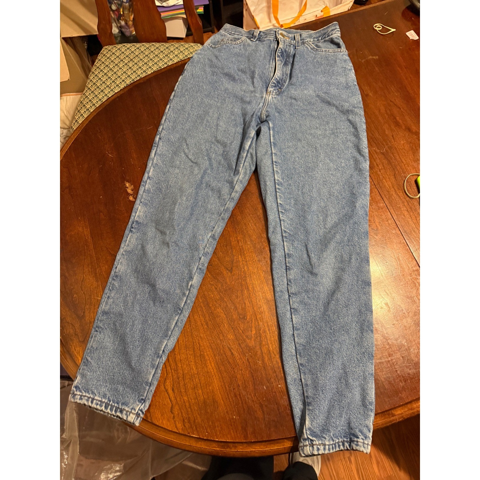 Vintage LL Bean Flannel Lined Jeans Womens 10 M/T High Rise Plaid Denim USA Made