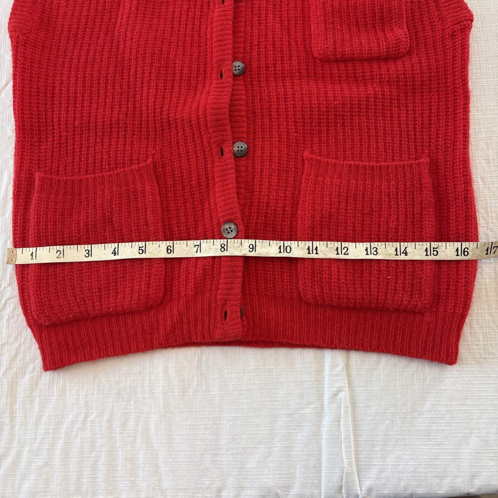 Evan Picone Red Women’s Sweater Vest Wool/Angora Rabbit Hair/nylon VTG Petite S