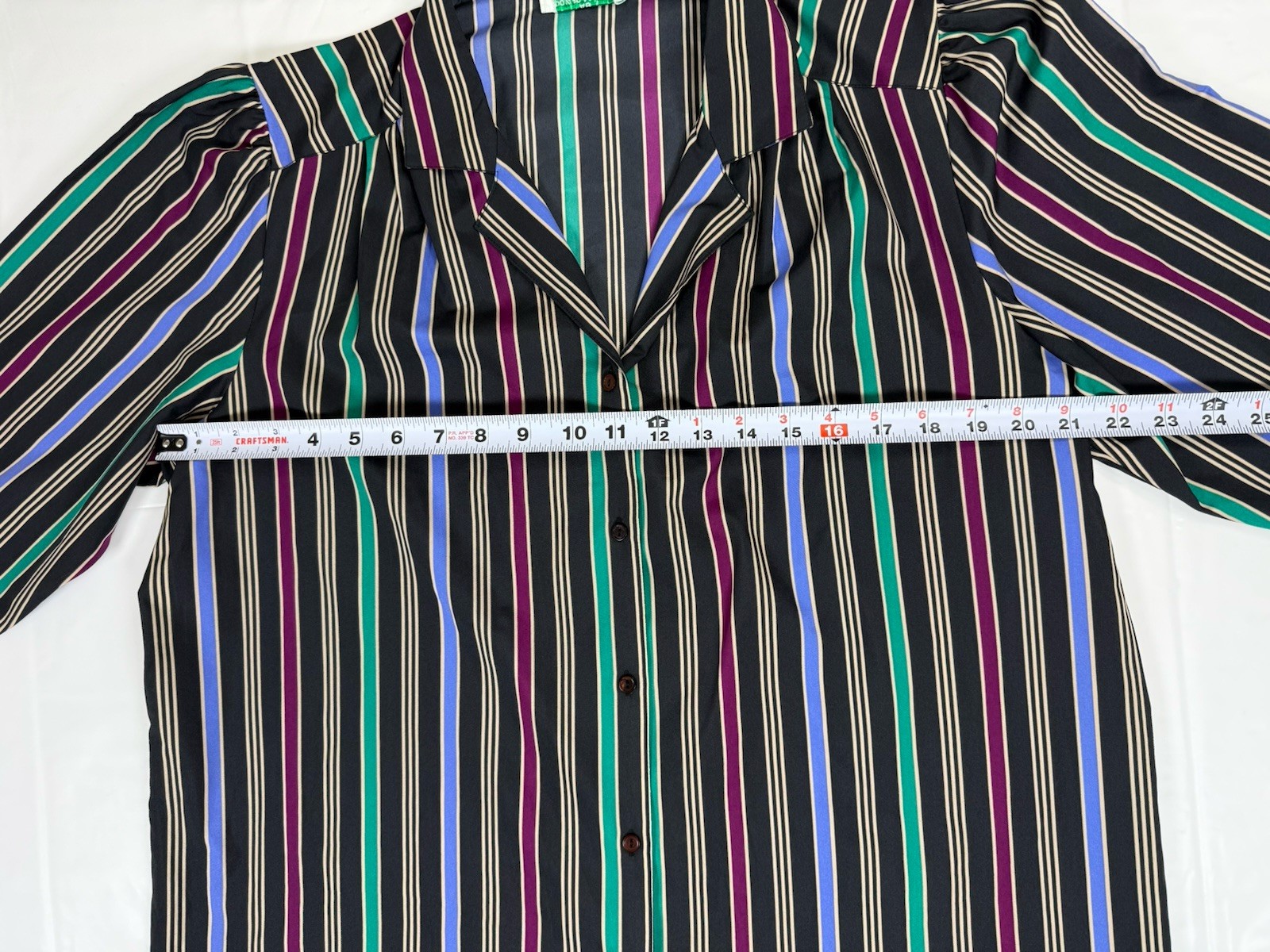 70s 80s Multicolor Striped Shirt Women’s XL-1X Vintage Power Dressing Playful