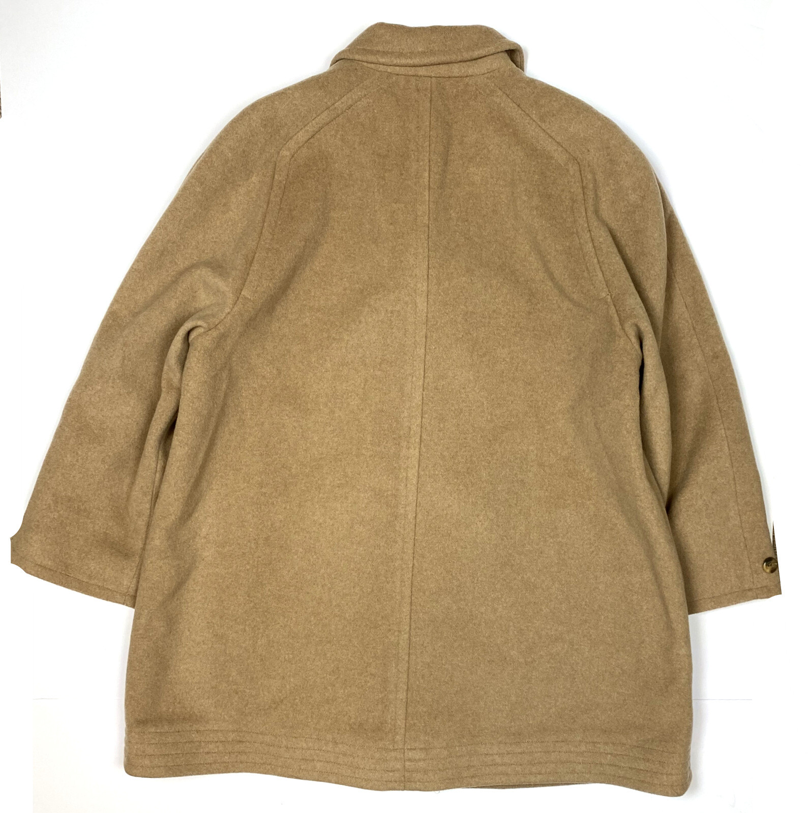 Vintage Norm Thompson Cashmere Blend Coat England Large 14 Trench Tan Jacket