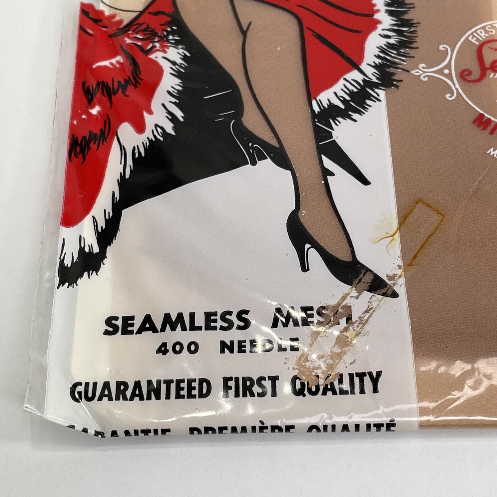 VERY RARE! Vintage 1955 Pantyhose DuPont SeamFree Canada SZ Medium Nude Beige