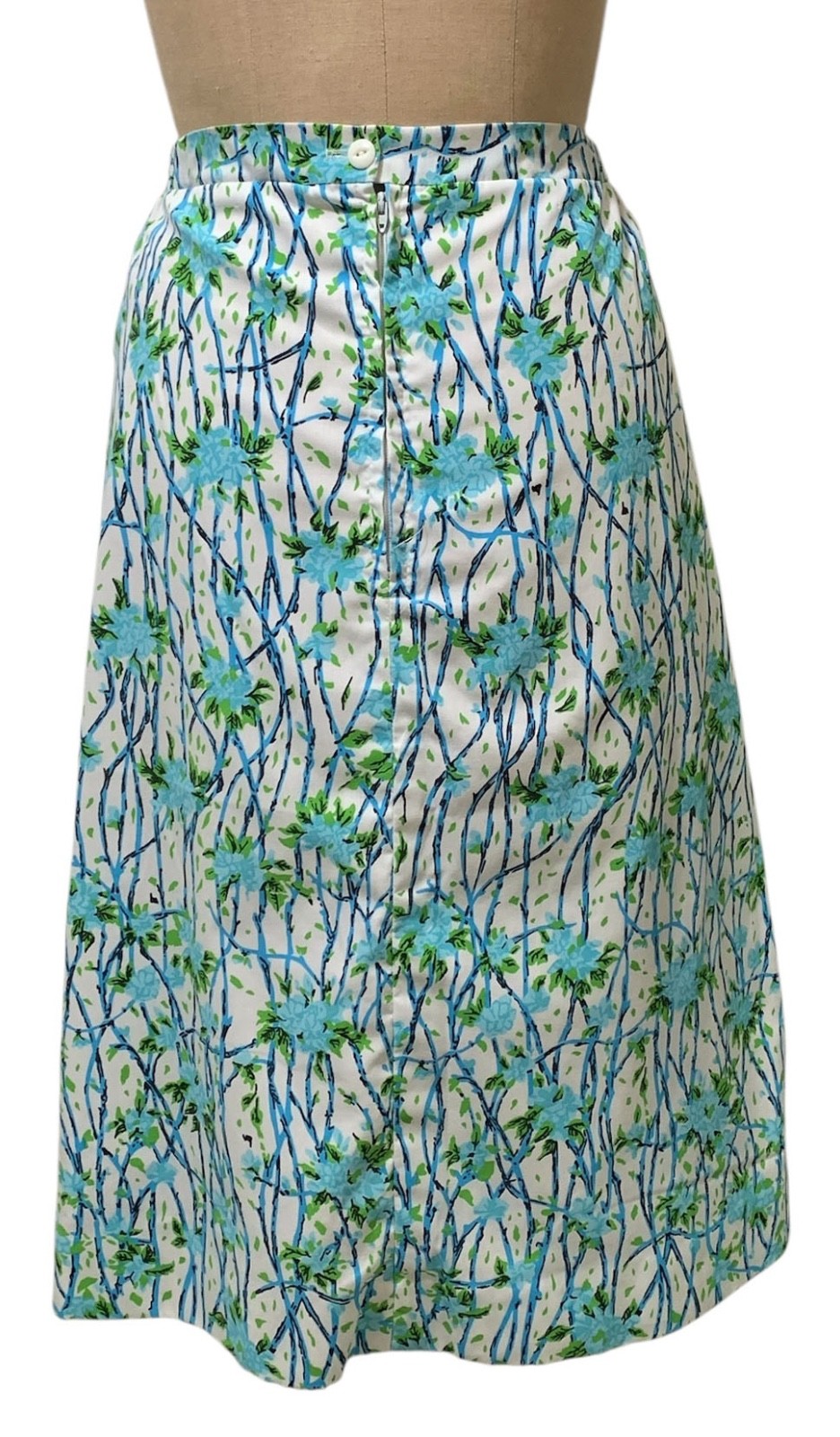 VESTED GENTRESS Vintage 70s/80s Women’s Floral + Vine Print Skirt – Sz L