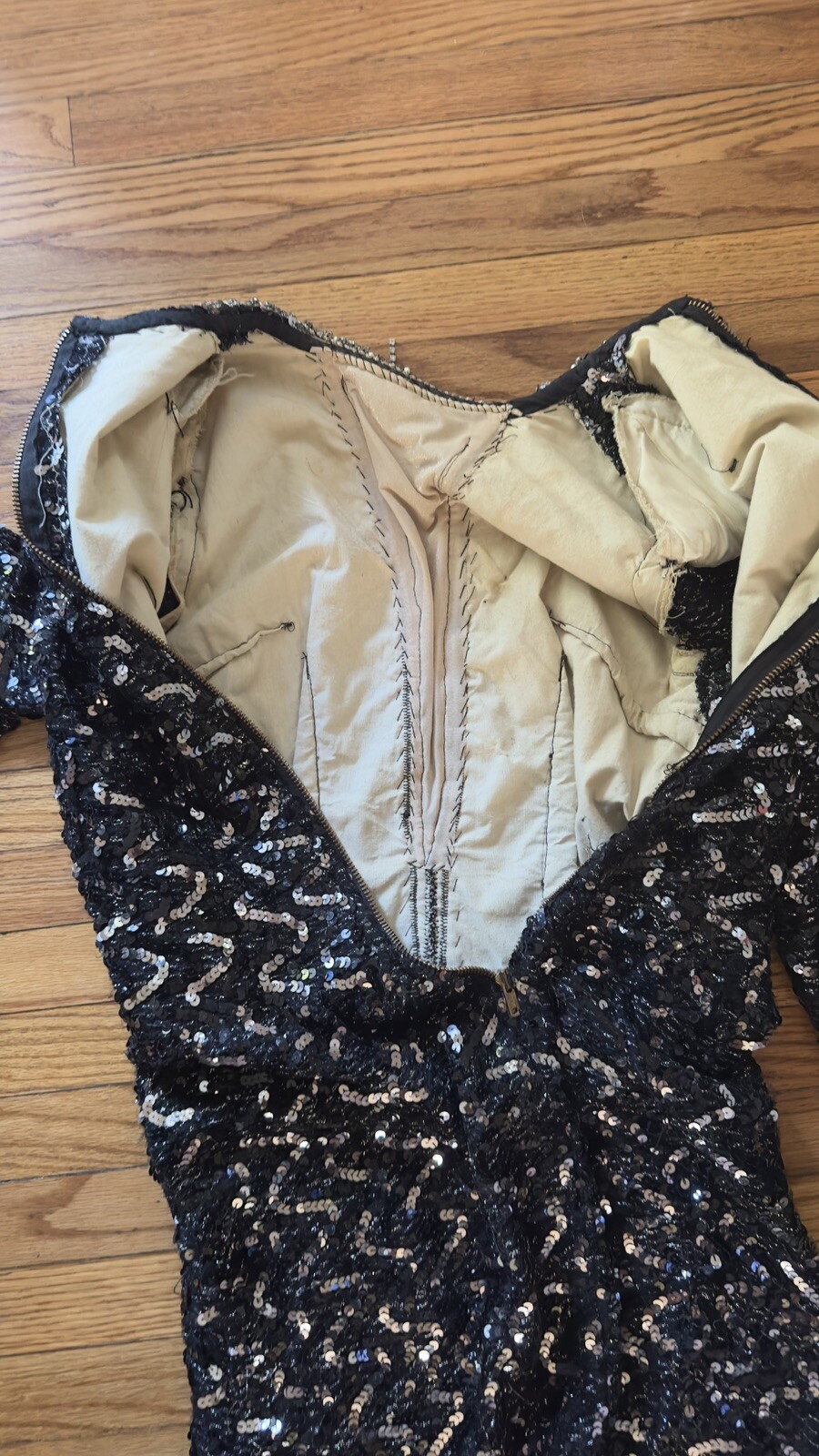 VTG 1970s Marilyn Monroe Inspired Sequins & Rhinestone Stage Costume Gown