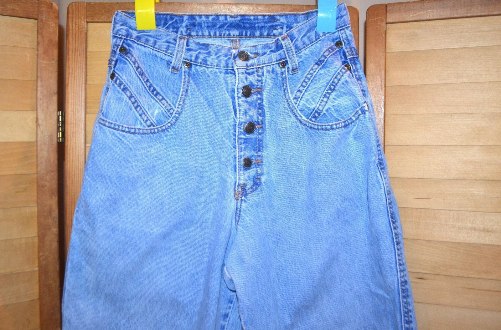 Vintage Jeans Zena High Waist Peg Leg Designer Yoke Front