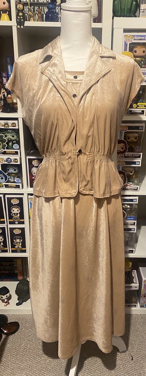 Vintage 70’s 2 Piece Velvet Outfit. No Tags Fits Like Small Petite Top & Dress