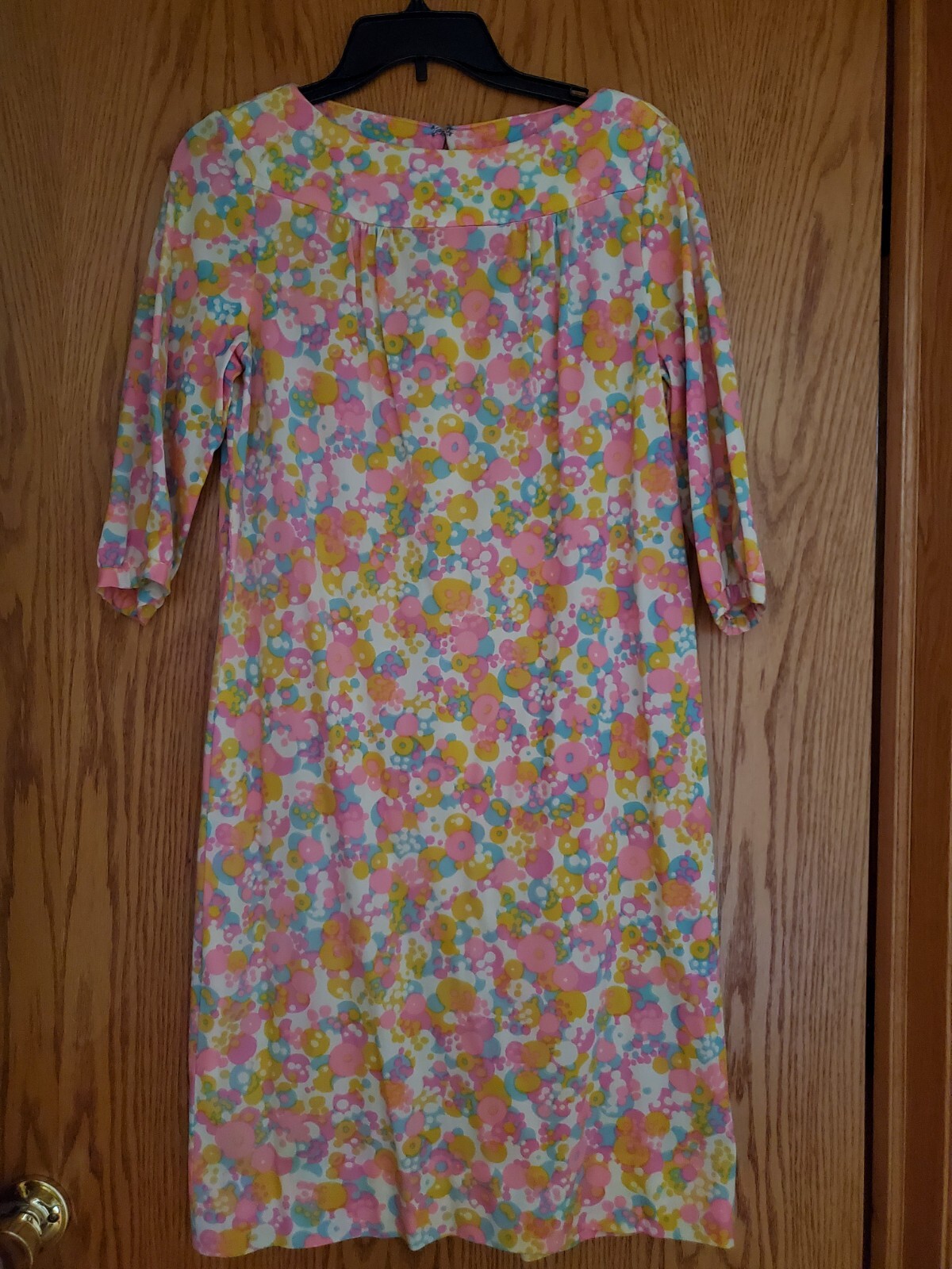 vintage dress 60 70s 80 poly mod hippie retro hippy granny A Lady Petite Fashion