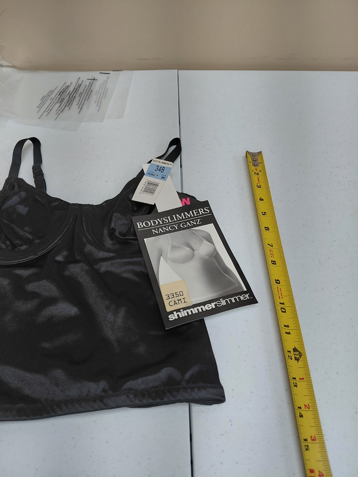Vintage Nancy Ganz Bodyslimmers Black Lingerie Top Size 34B