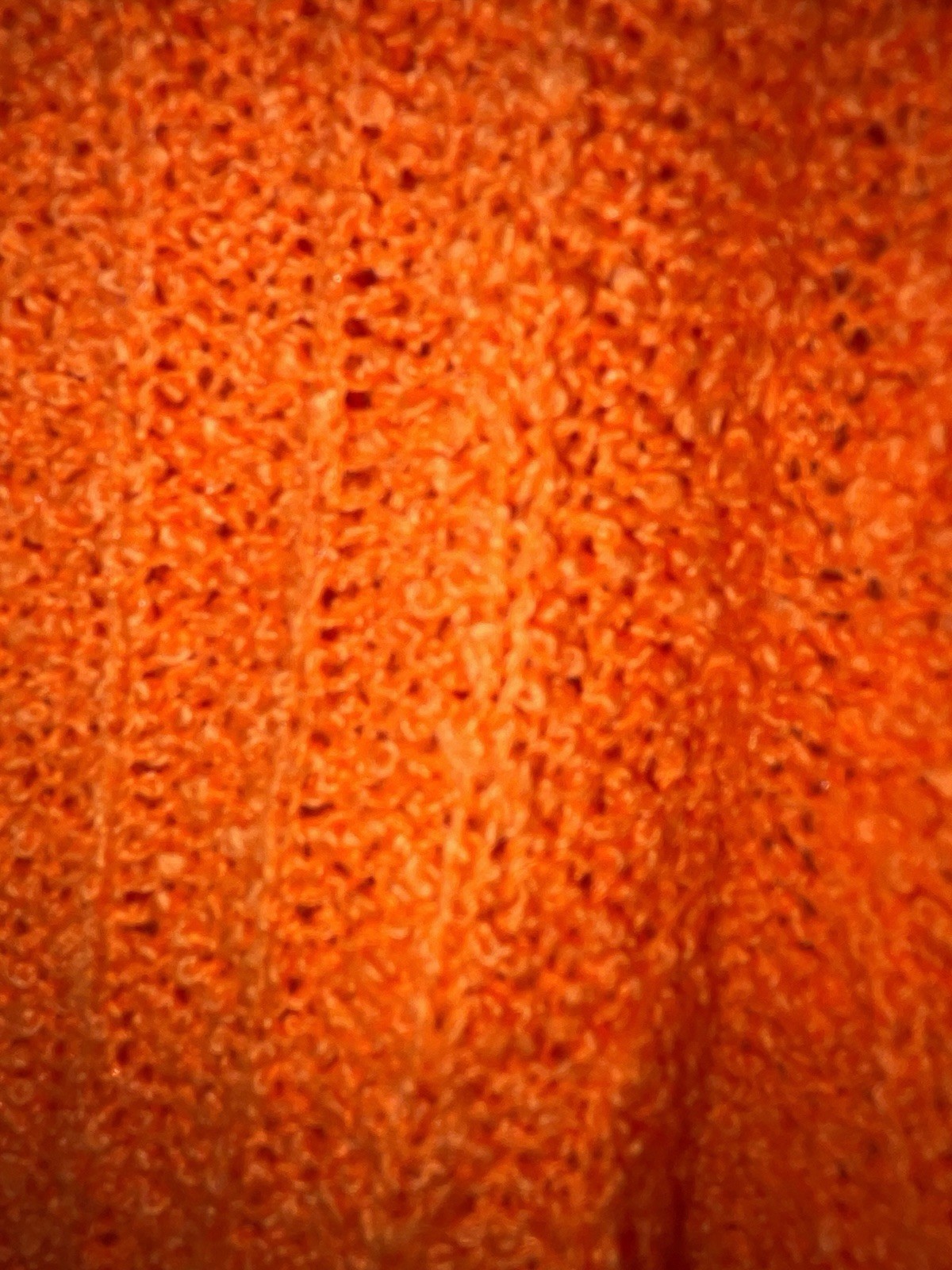 Vintage Handmade Orange Knit Collared Shirt Women’s Retro Short Sleeve Pocket