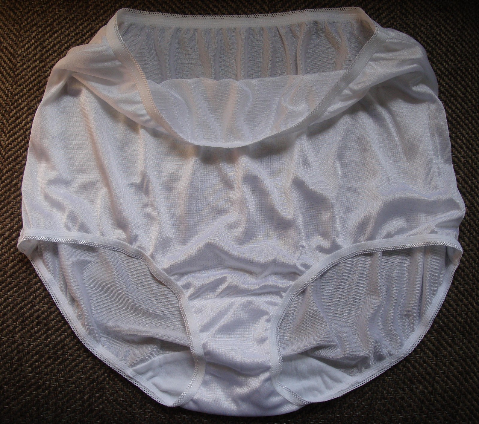 Lot of 3 Underscore 7 L Vintage Shimmery Silky Nylon Brief White